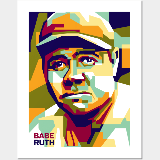 Abstract Babe Ruth in WPAP Wall Art by smd90